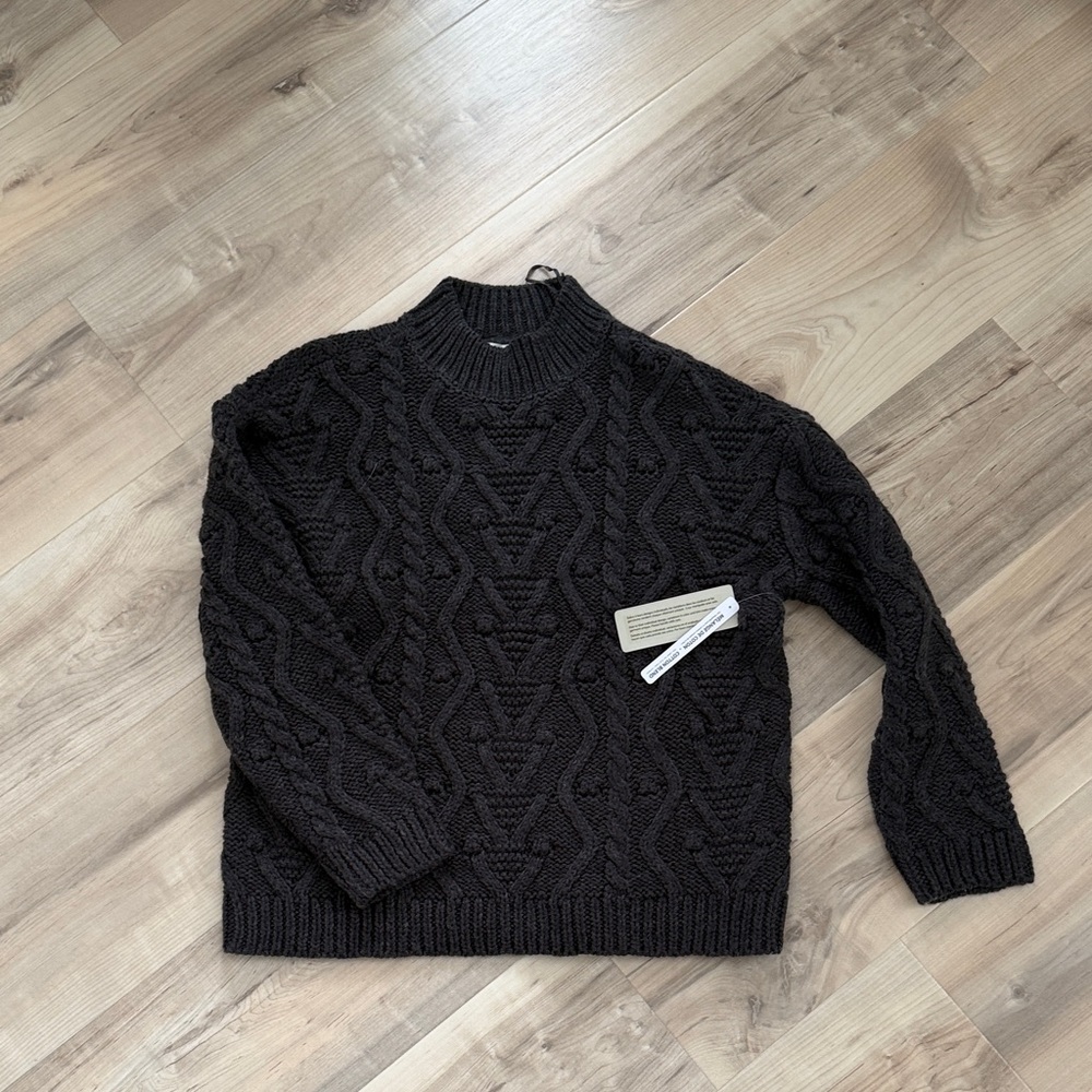Black Cable Knit Sweater